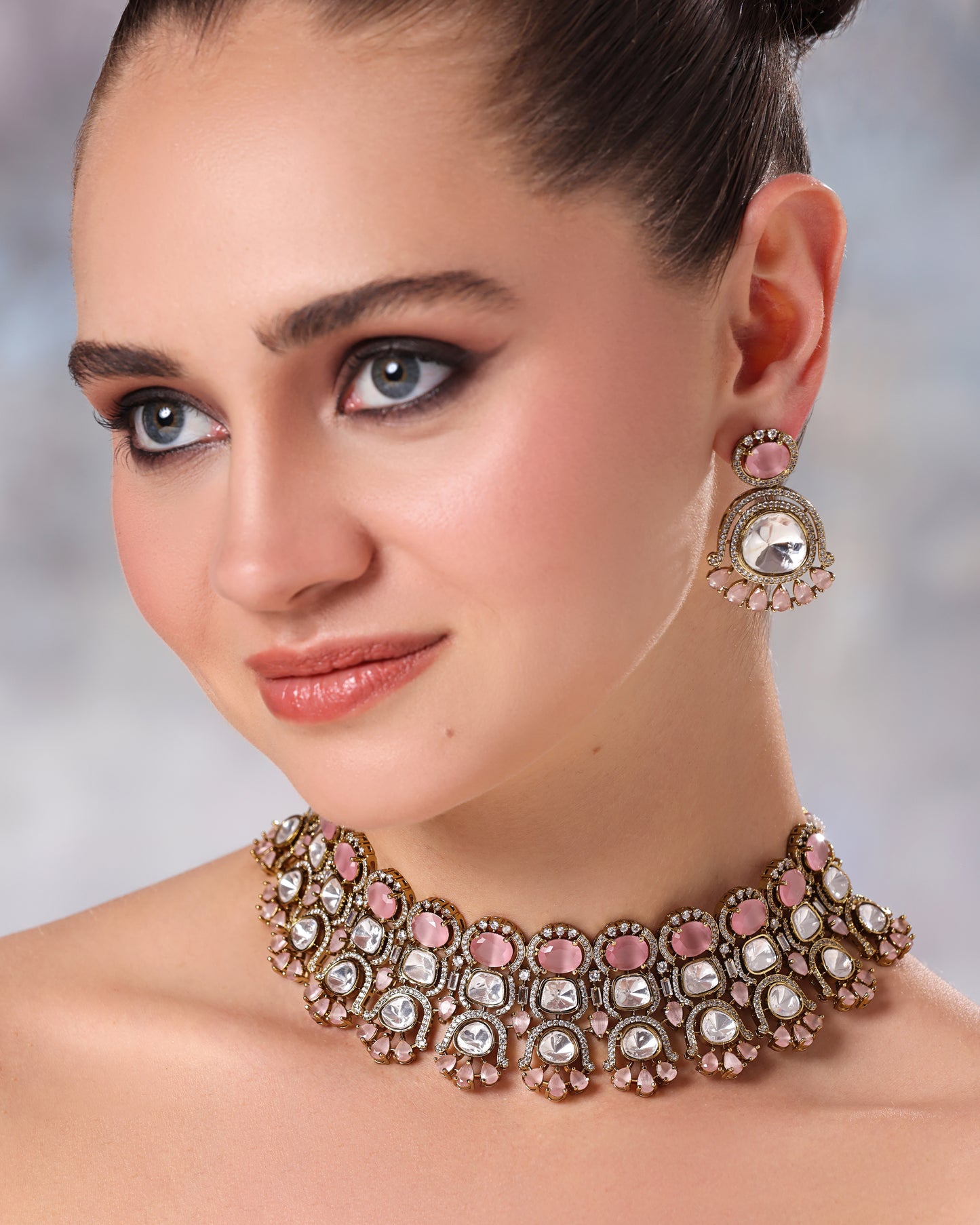 Rose Bloom Doublet Choker Necklace