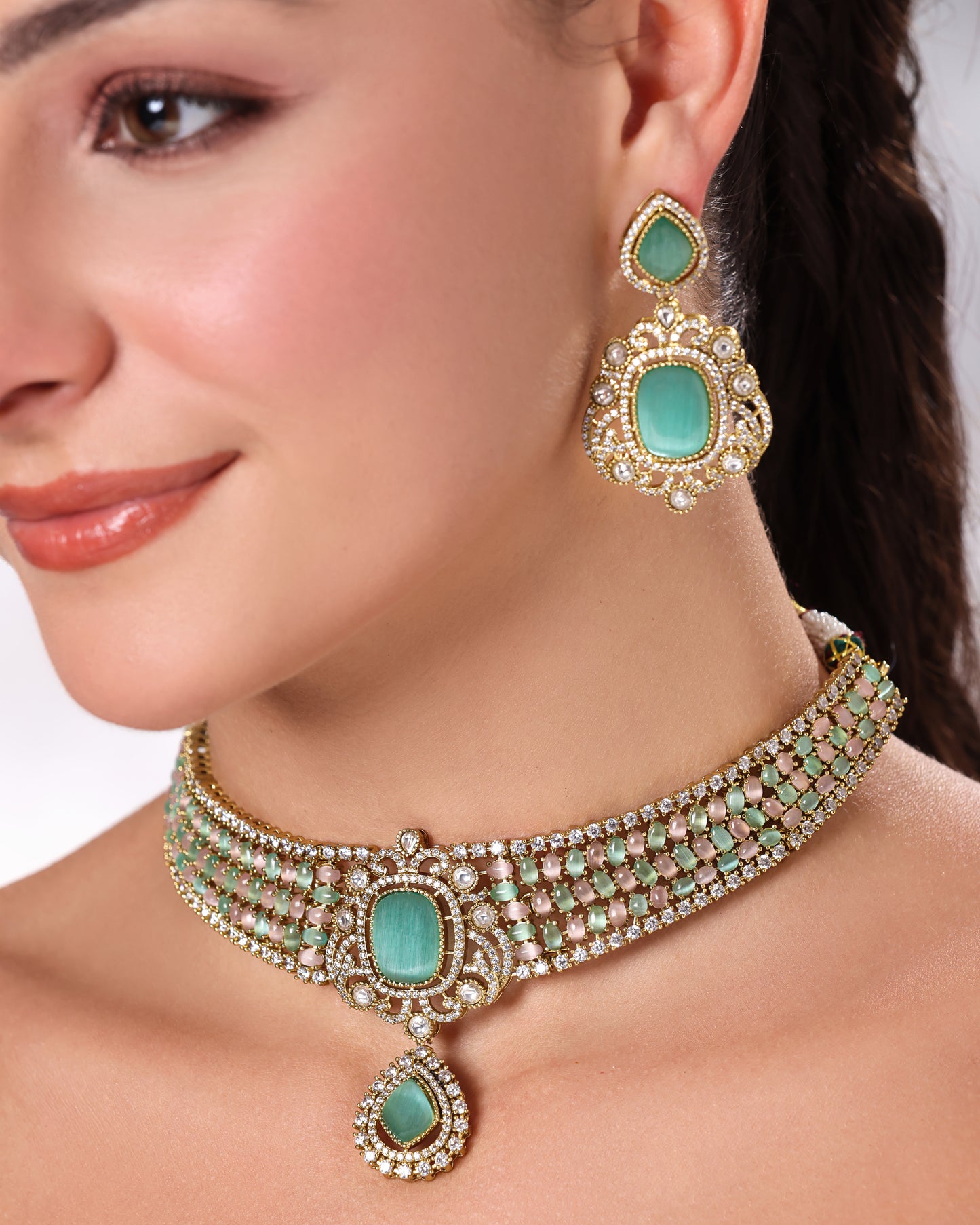 Mint Blush Elegance Necklace Set
